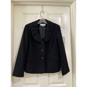 suit studio women black blazer size 12P